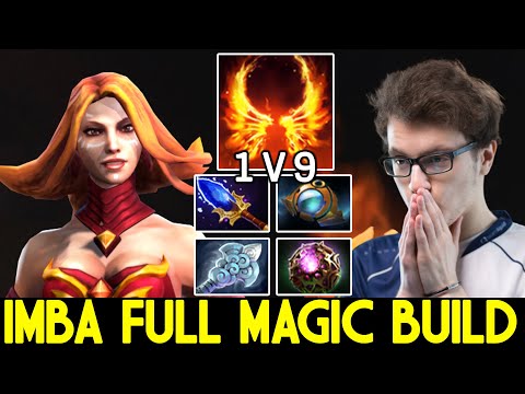 MIRACLE [Lina] Imba Full Magic Build Carry 1v9 Hard Game Dota 2