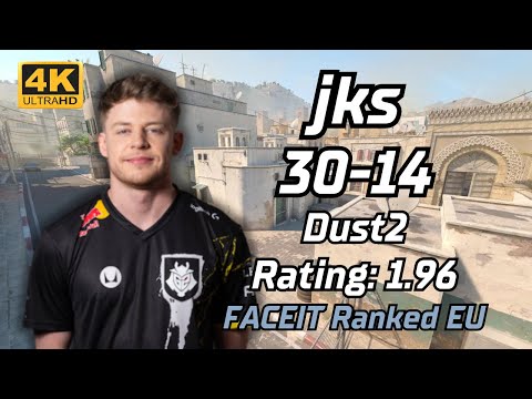 【4K】jks (30-14) rt:1.96 (Dust2) | FACEIT Ranked | Jun 9, 2024 #cs2 #pov