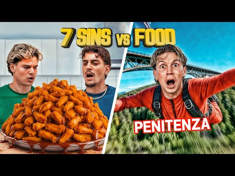 SALTO M0rtale ☠️ a 2000m di altezza😵 se non MANGIAMO 10Kg di NUGGETS🍗 | 7SINS FOOD CHALLENGE 🔞🐍