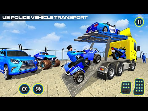 US Police ATV Quad Bike Transport Cargo Plane Game - Android GamePlay #30