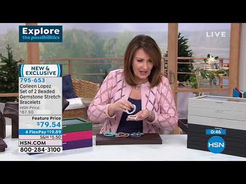 Colleen Lopez Set of 2 Beaded Gemstone Stretch Bracelets...