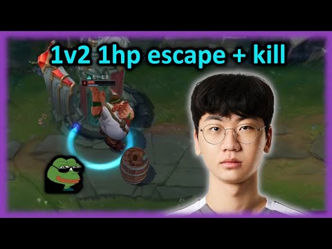 Doran solokills 1v2 with Gragas | T1 vs GenG | 2023 LCK Spring Finals