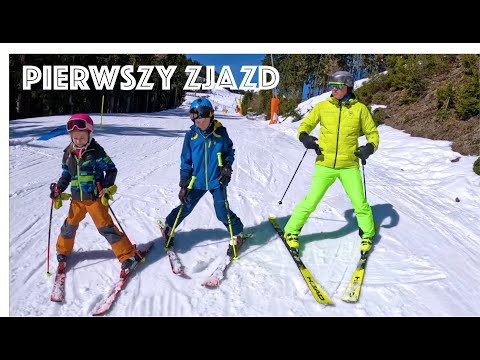 Nauka jazdy na nartach - Lekcja 3: Pierwszy zjazd i jak zatrzymać się na stoku