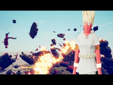 Super Peasant Vs 100 Tanks In TABS