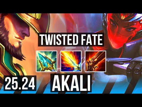 TWISTED FATE vs AKALI (MID) | KR Master | 25.24