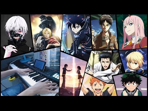 50 ANIME SONGS in 15 MINUTES!!! (Piano Medley - 10,000 Subs Special)
