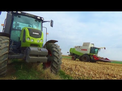 Koszenie kukurydzy na ziarno 2016 2x Claas John Deere