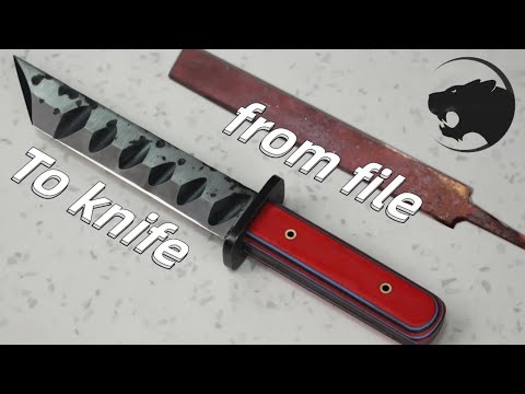 Ich habe aus einer alten rostigen Feile ein seltsames Überlebensmesser gemacht - Messerherstellung