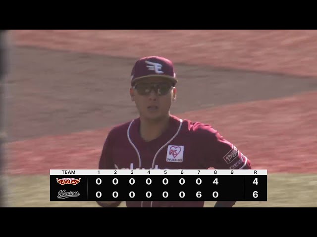 【8回裏】イーグルス・村林一輝 一二塁間への深い打球を華麗に捌きアウトを奪う!! 2025年3月18日 千葉ロッテマリーンズ 対 東北楽天ゴールデンイーグルス