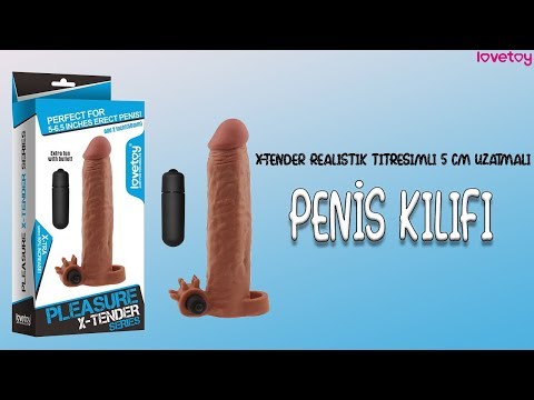 X-TENDER Realistik Titreşimli 5 Cm Uzatmalı Penis Kılıfı-LV1064B