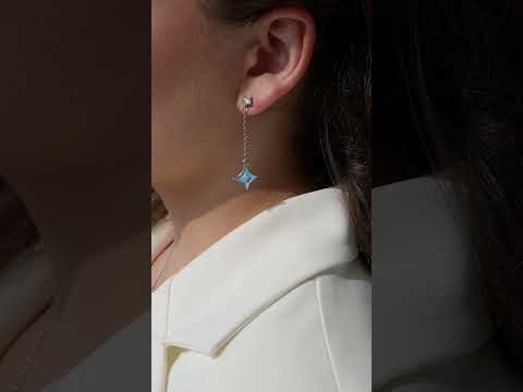 Комплект Stile из серебра 925 с эмалью и покрытием белым родием