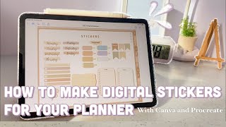 HOW TO CREATE STICKERS FOR YOUR DIGITAL PLANNER I Making digital stickers using Canva