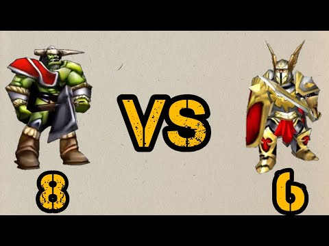 6 Captain vs 8 Grunts - Same Food - WarCraft III Retro Battles