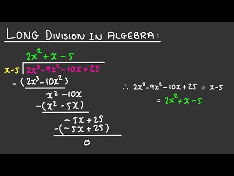 How to do Long Division in Algebra (Polynomials)