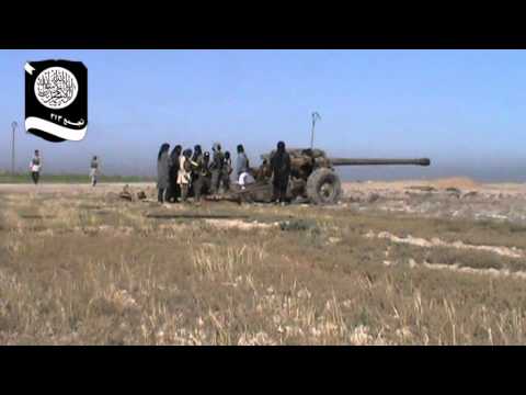 استهداف مقرات تنظيم داعش بمدفع عيار 75 من قبل جيش الإخلاق في ريف دير الزور الشرقي