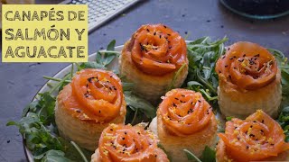 Canapés de salmón y aguacate