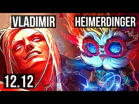 VLADIMIR vs HEIMERDINGER (MID) | 9/1/4, 400+ games, 1.0M mastery, Dominating | EUW Master | 12.12