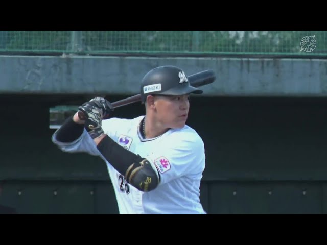 【ファーム】代打起用に応えた!! マリーンズ・村山亮介 右中間へタイムリー2ベースヒットを放つ!!  2024年8月2日 千葉ロッテマリーンズ 対 東京ヤクルトスワローズ