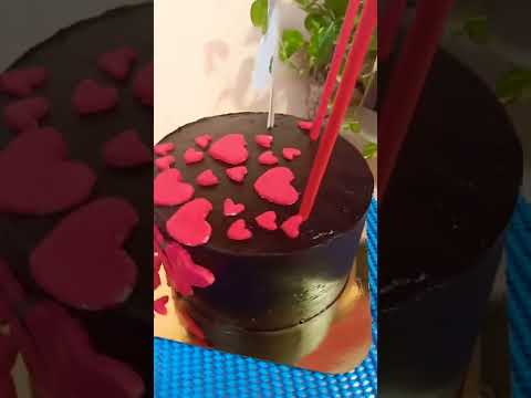 Chocolate moist cake cover with ganache with fondant details ❤️