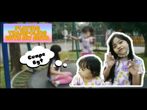 PLAYING TRAMPOLINE with sister || pas mau main trampolin ternyata bunda ....