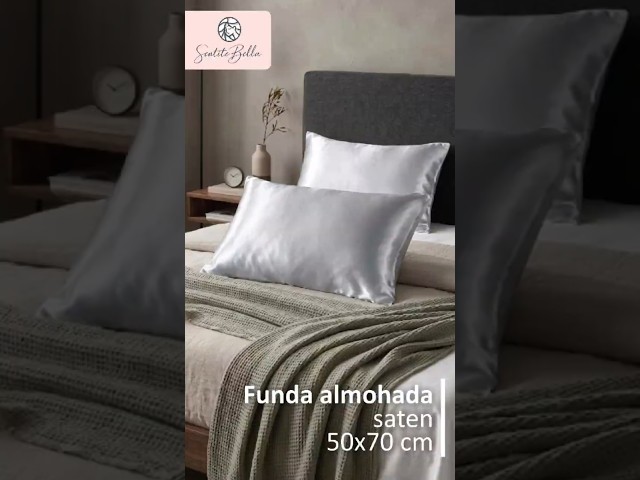 Vídeo relacionado con Vielit 2 funda y almohada de satén 70 x 40 cm, color verde oscuro, suave como la seda, mejor cuidado que la funda de seda, para cabello y piel, viene con 2