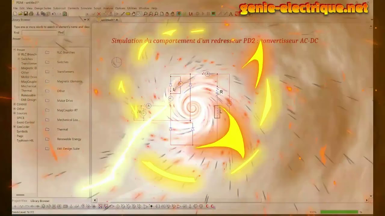 Fonctionnement du Pont PD2 - Redressement AC-DC Monophasé sous PSIM - Vidéo