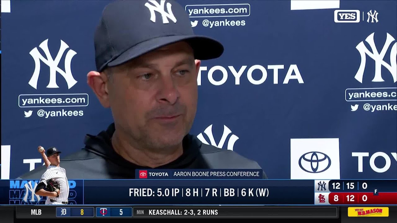 Aaron Boone on Max Fried, Ben Rice after Yankees defeat Cardinals