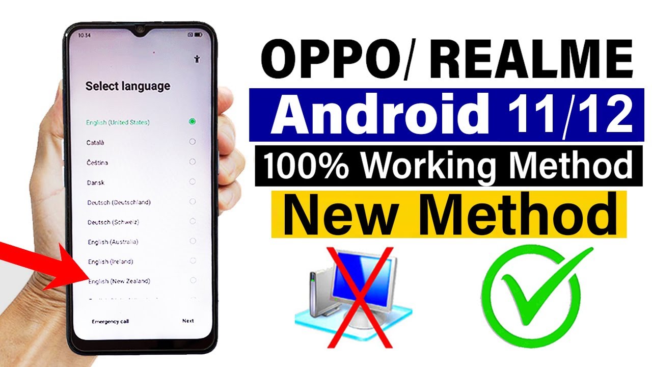 All Oppo/ Realme - GOOGLE/ FRP BYPASS | ANDROID 11/12 -- 100% Working - (Without Pc)