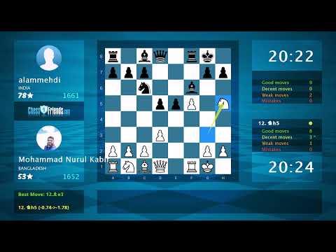 Chess Game Analysis: Mohammad Nurul Kabir - alammehdi, 1-0 (By ChessFriends.com)