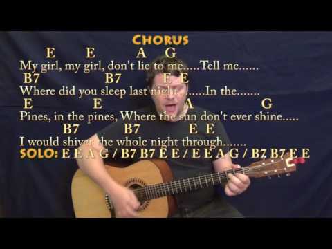 Where Did You Sleep Last Night (Nirvana) Strum Guitar Cover Lesson in E with Chords/Lyrics