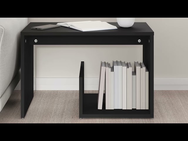 Vidéo teaser pour 806697 vidaXL Side Table Black 59x36x38 cm Engineered Wood