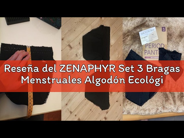 Vídeo relacionado con ZENAPHYR Set 3 Bragas Menstruales Algodón Ecológico Orgánico 4 Capas Absorbentes y Anti-Pérdidas - Protección higiénica Braguitas Menstruales Mujer Lavables (M)