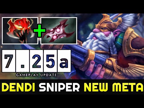 DENDI 7.25 Sniper New Crazy Meta Armlet of Mordiggian Build Dota 2