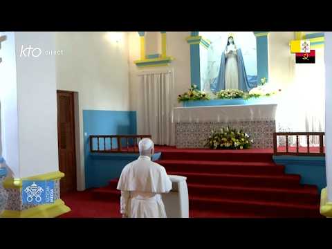 Prière du chapelet avec #LéonXIV au sanctuaire Notre-Dame-de-la-Conception de Muxima #PapeenAngola