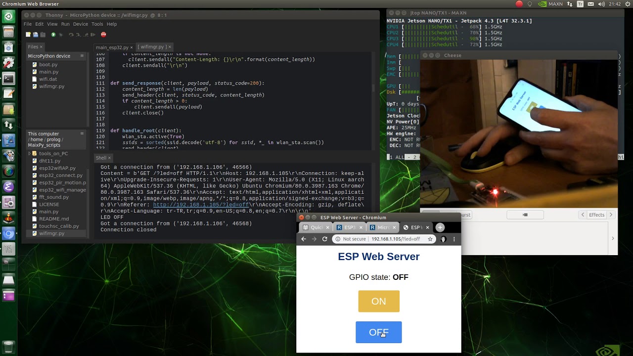 Esp32 MicroPython Wifi Manager Led Control Demo