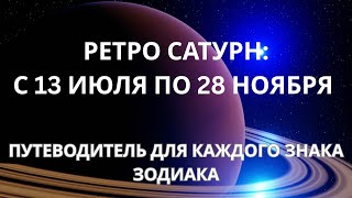 РЕТРОГРАДНЫЙ САТУРН В ТРАНЗИТЕ:ДЛЯ ВСЕХ ЗНАКОВ ЗОДИАКА