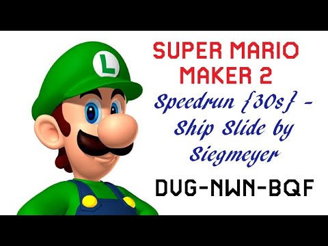 Super Mario Maker 2: Speedrun [30s] - Ship Slide (Siegmeyer)