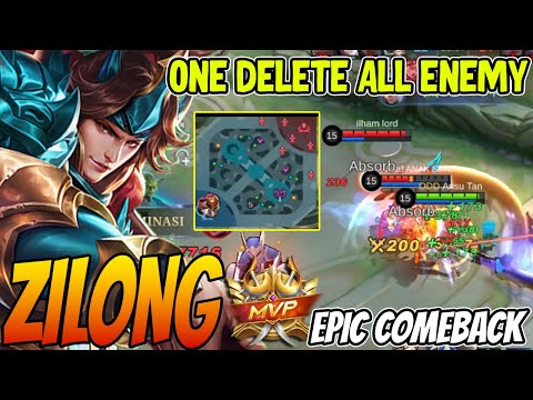 ZILONG PRO EPIC COMEBACK 1 MOMENT DELETE ALL ENEMY - Zilong Best Build 2023 ~ MLBB