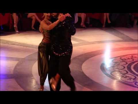  Nora Witanowsky  and  Juan Carlos Martinez  are  dancing  to  "  Merceditas  "  by  Orquesta Típica Victor  at  Naples International Tango Festival  in  2016
