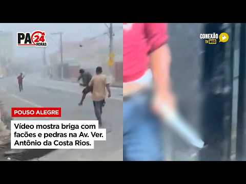 Vídeo: Vídeo mostra briga com facões e pedras na Av. Ver. Antônio da Costa Rios.
