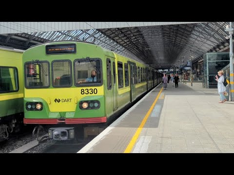 Irish Rail 8300 class Dart Train 8330 departs Dublin Pearse Station. 16/7/24