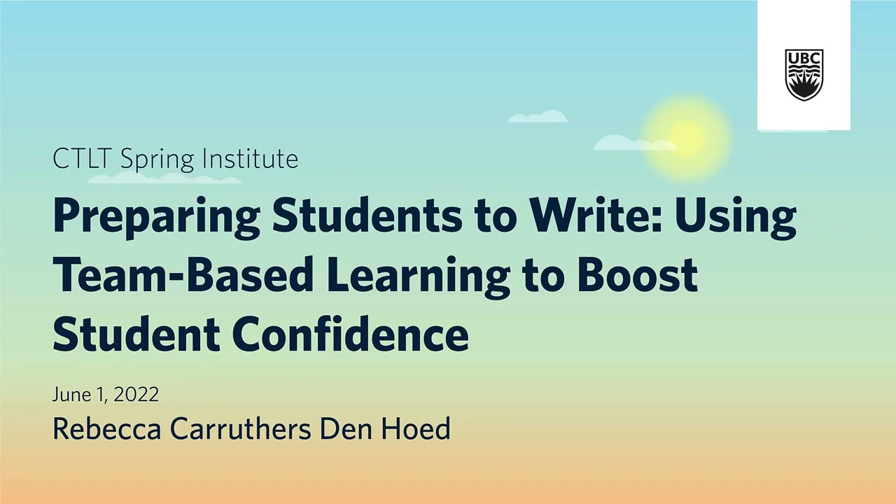 Preparing Students to Write: Using Team-Based Learning to Boost Student Confidence