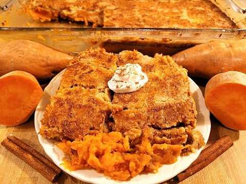 Sweet Potato Dump Cake Recipe 🍠|👨🍳 With Cake Mix & Fresh Sweet Potatoes | Old-Fashioned & Southern