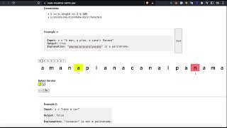 Visualize Leetcode 125: Valid Palindrome (Easy)