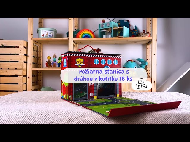 Požární stanice s dráhou v kufříku 18 ks 