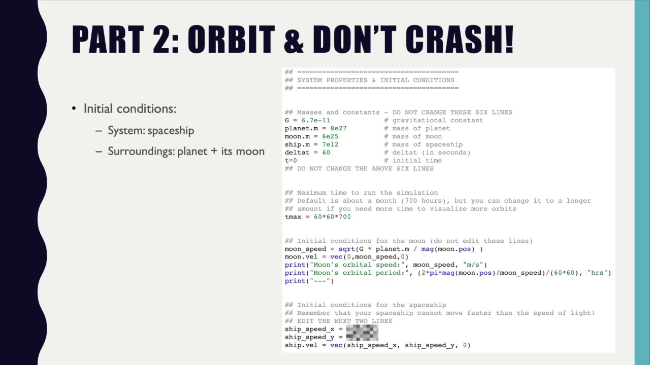 PHYS 2211 Lab 3: Black Hole and Orbits