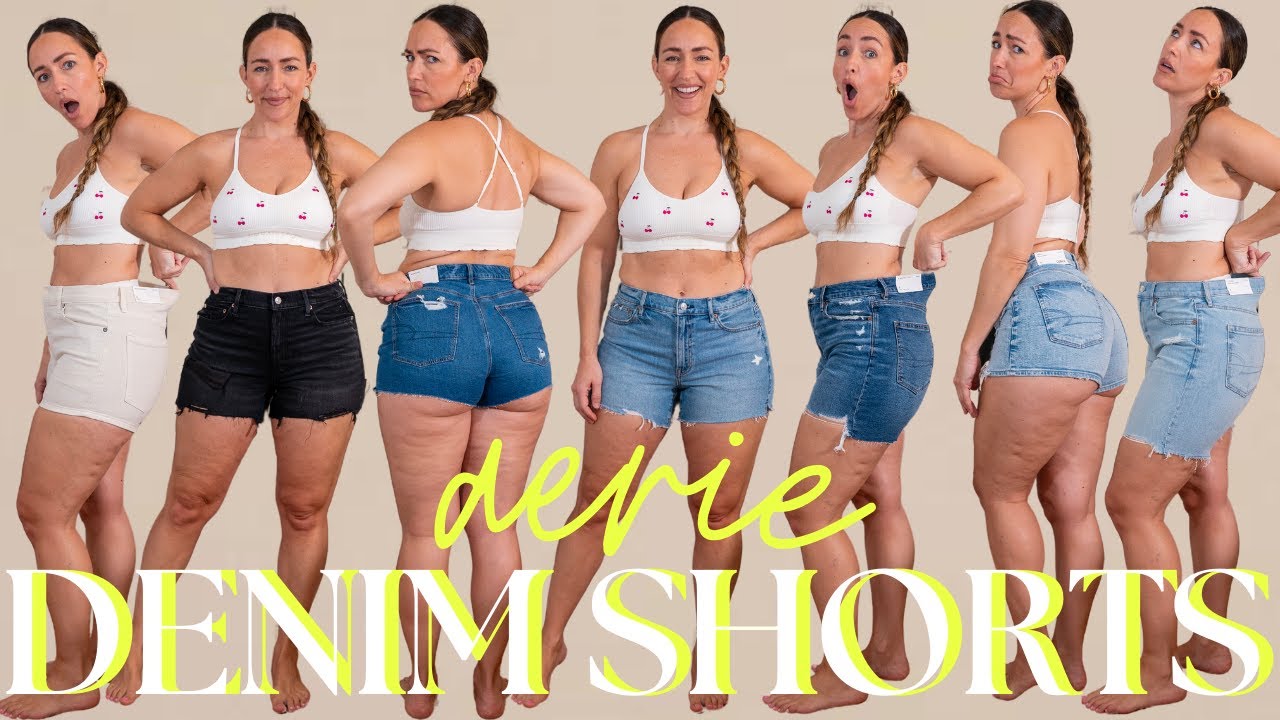 Realistic @Aerie Denim Shorts Try On Haul 👀😱😩🙄🥴😤😑 | Curvy Size 8/10