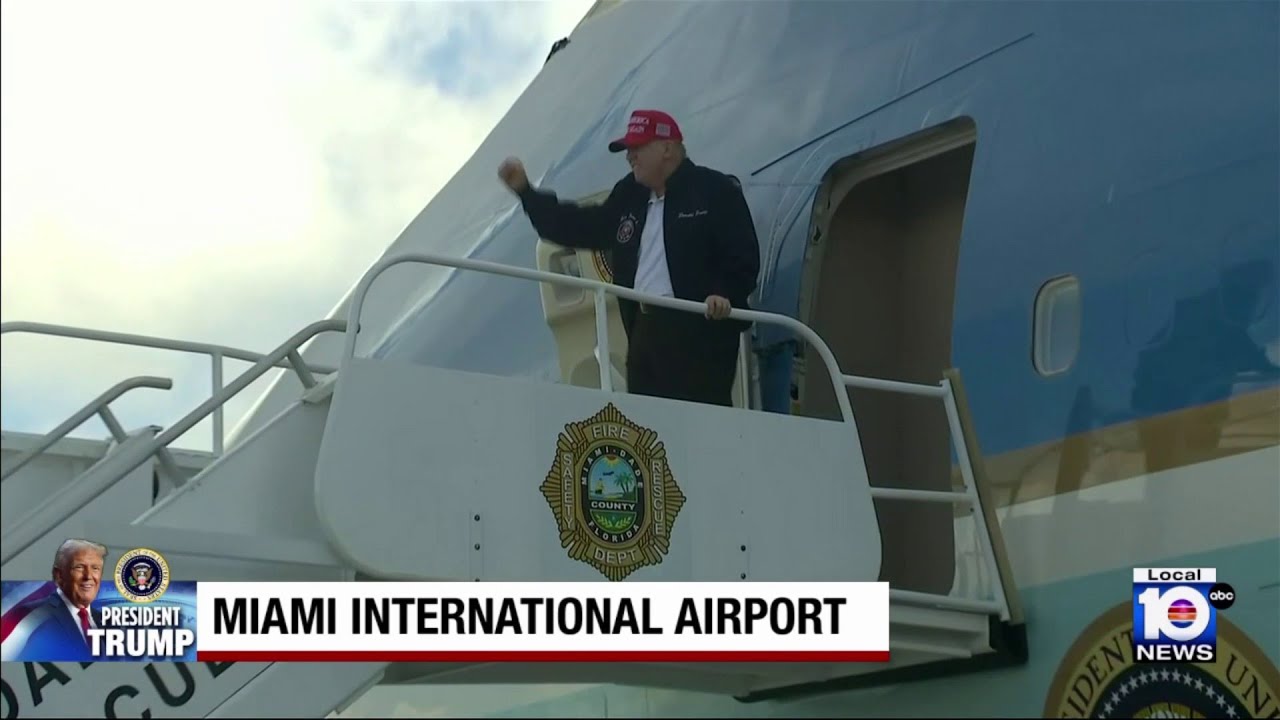 Trump arrives at Doral, calls Zelenskyy a 'dictator'