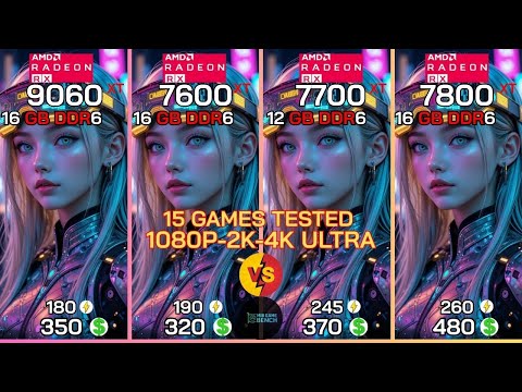 RX 9060 XT vs RX 7600 XT vs RX 7700 XT vs RX 7800 XT - 15 GAMES TESTED!