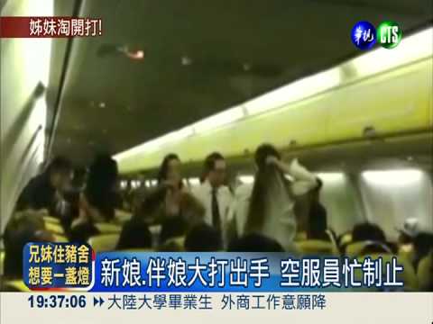 疑酒後鬧事 新娘.伴娘機上互毆!